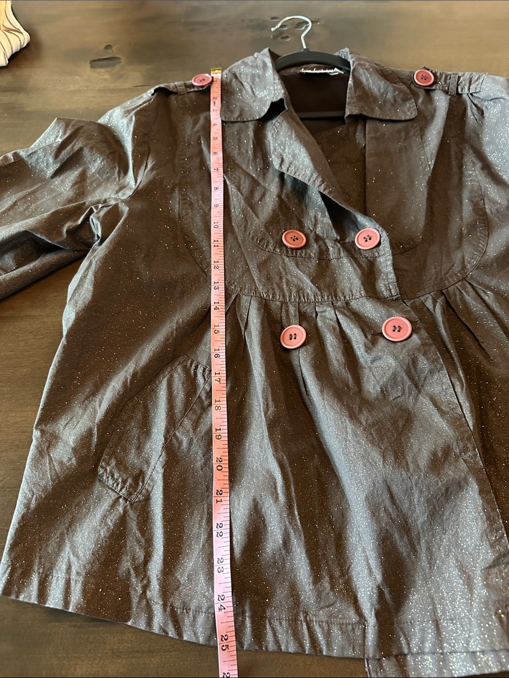 Vintage Beverly’s Brown Sparkle Cropped Swing Jacket Size L - Picture 8 of 9